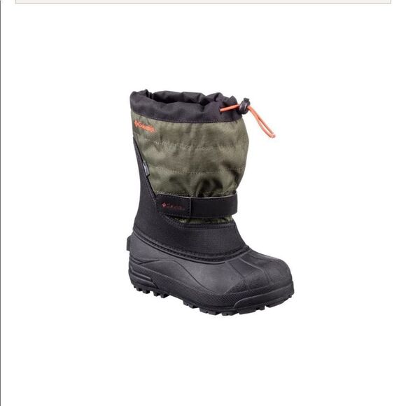Columbia | Infants Kids Powderbug Plus II Waterproof Pac Boots Green Black | 4 - Picture 7 of 7